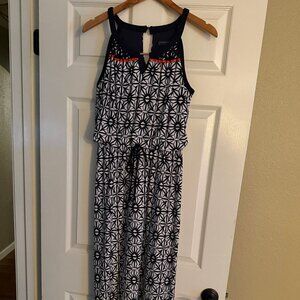 Navy and White Maxi Dress